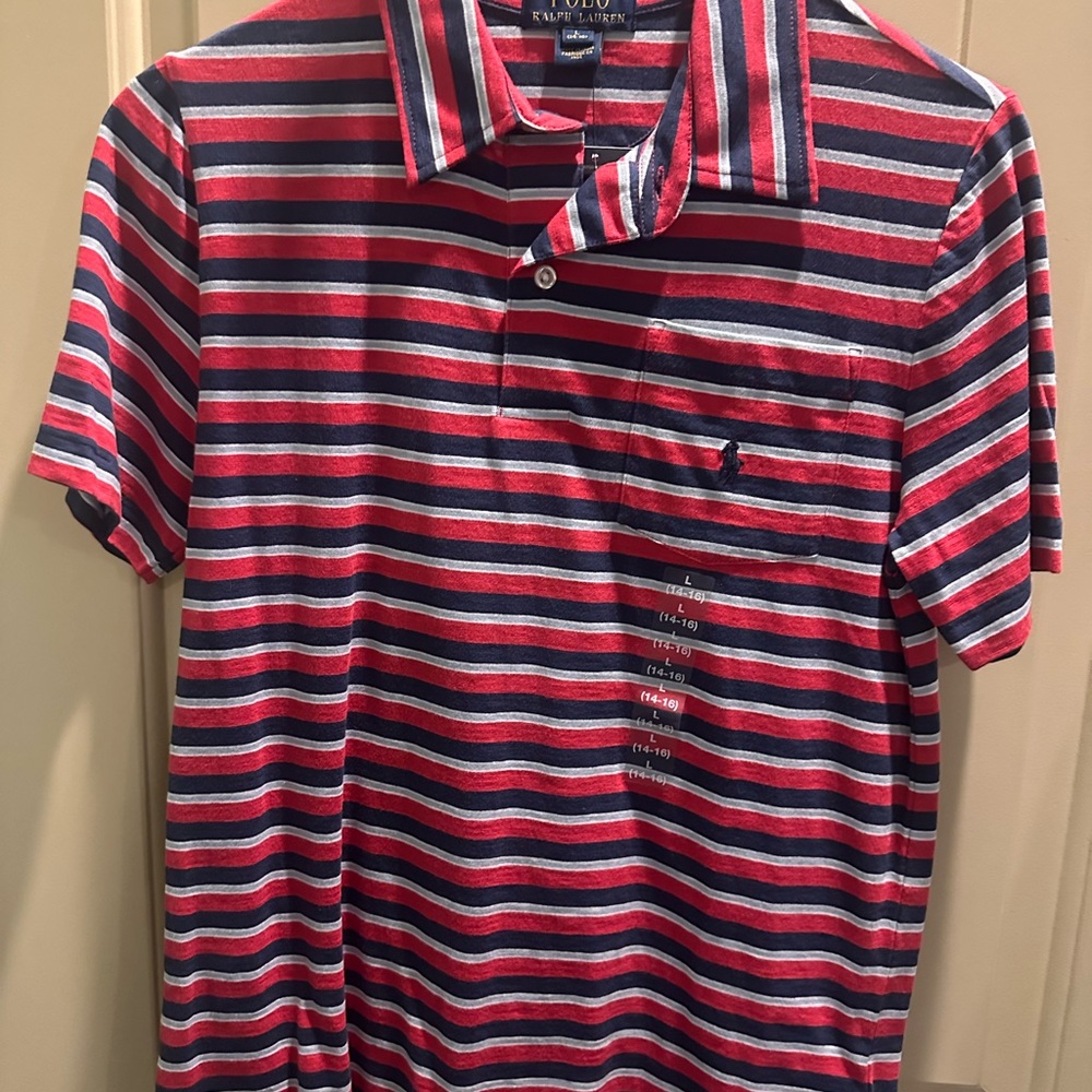 Polo Ralph Lauren Boys Striped Polo Shirt L (14-16)